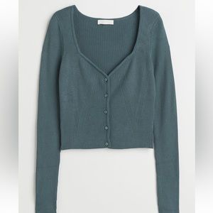 NWOT - Ribbed Button Up Sweater Top